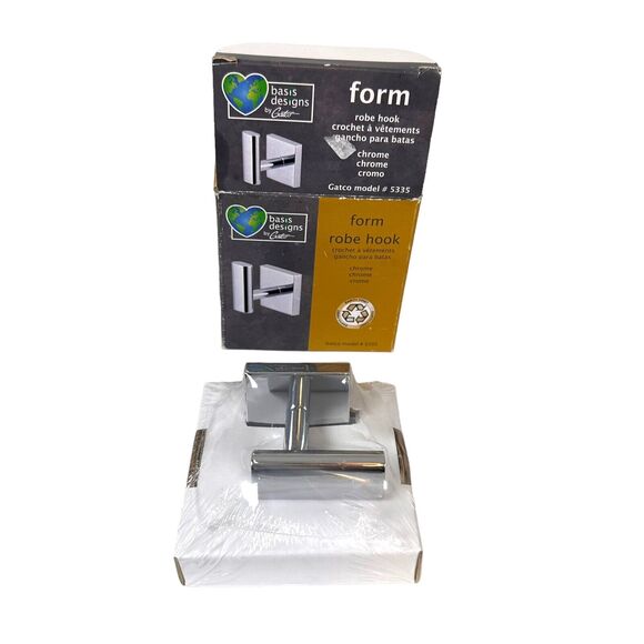 Gatco Basic Designs Form Robe Hook New In Box Model #5335 Silver Modern Simple - Picture 7 of 10